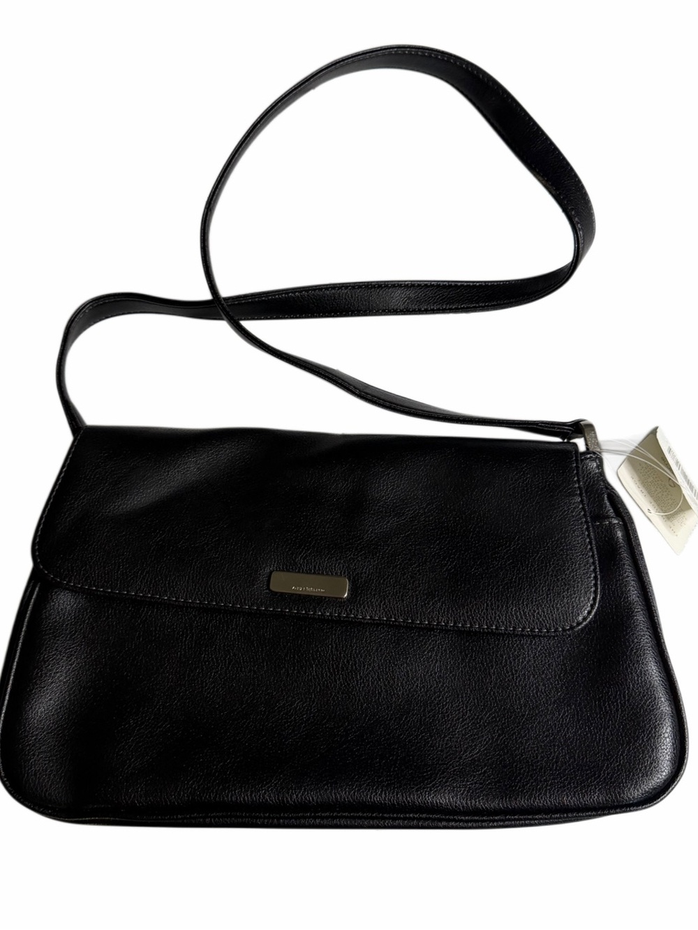 Liz Claiborne Black Shoulder Bag NWT Faux Leather Baguette Purse Classic Work